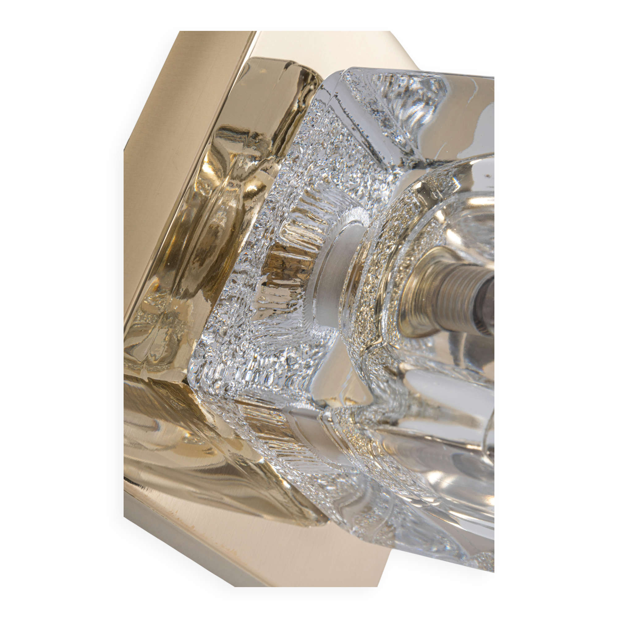 Crystal and brass wall sconce Small by Peill & Putzler, Germany 1970s