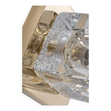 Crystal and brass wall sconce Small by Peill & Putzler, Germany 1970s