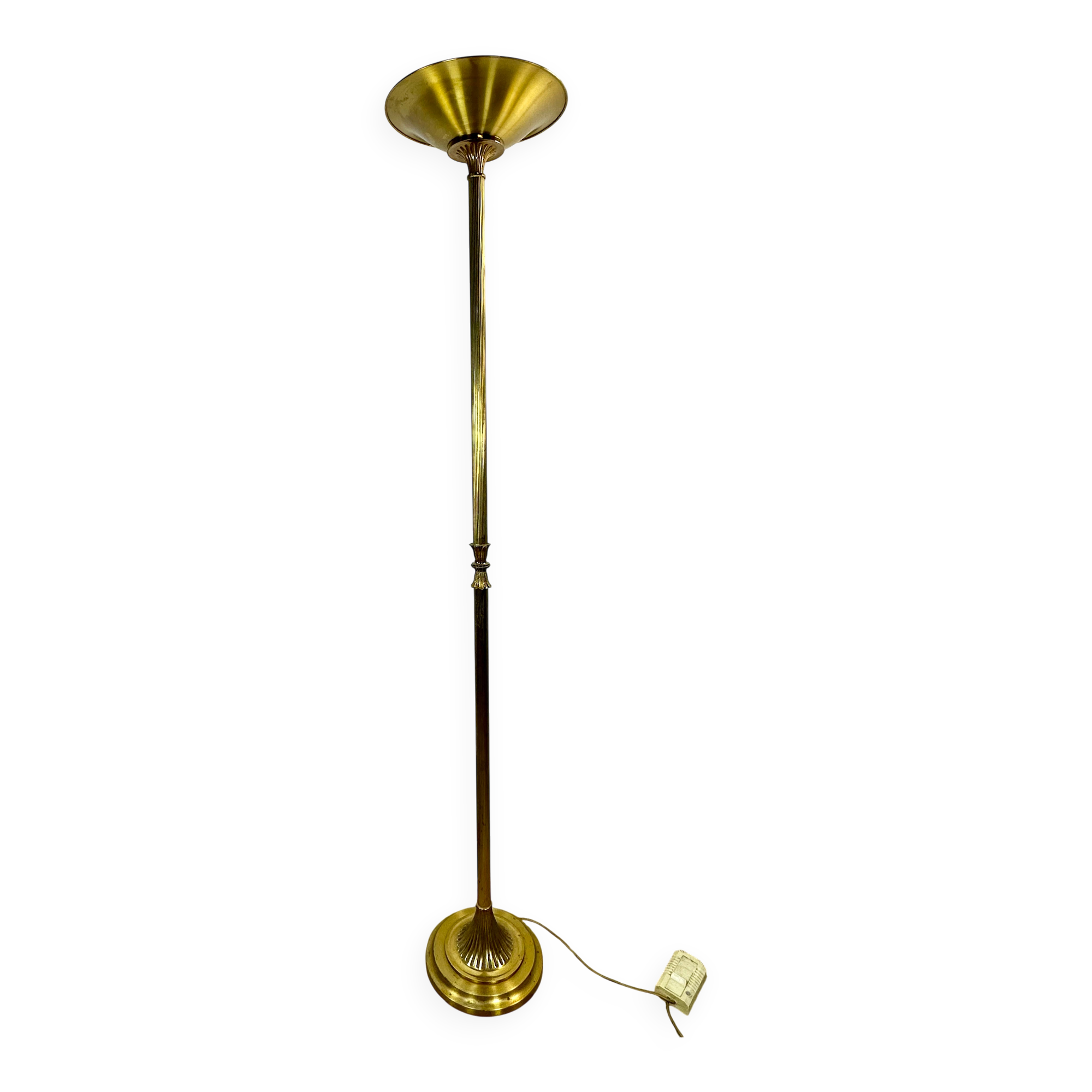 Halogen Floor Lamp GAULT Golden Brass Vintage 80s