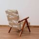 Beige safari fabric Scandinavian armchair Zig Zag 1970