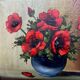 Van dijk. nature morte aux coquelicots.