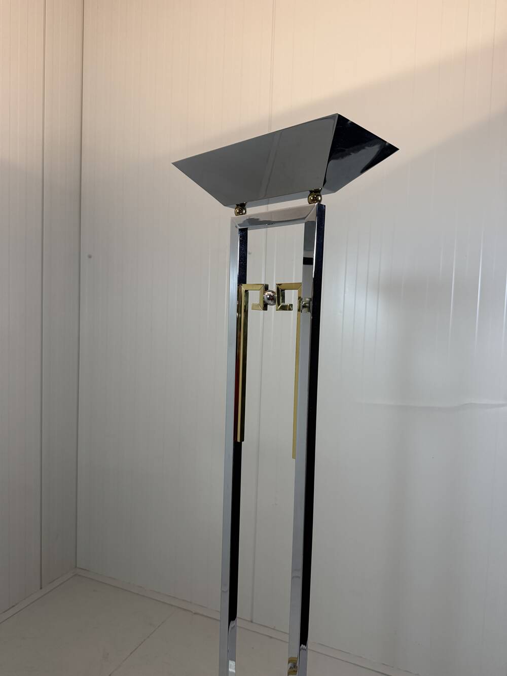 Arte Lumen floor lamps chrome & brass 1970’s, set of 2