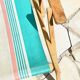 Transat pliant en bois et toile vintage