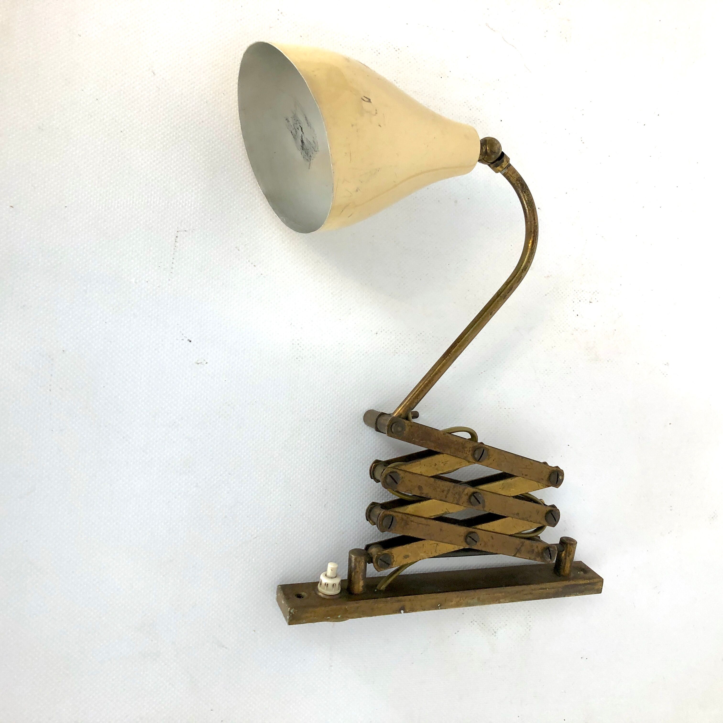 Mid century brass scissor wall lamp from 50s