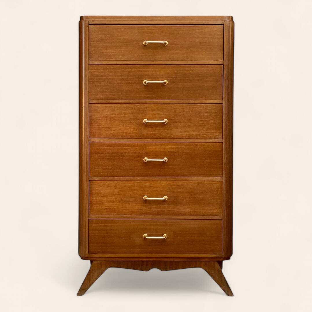 Vintage chest of drawers with compass feet 1960 H112