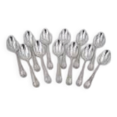 Christofle Marly, 12 dessert spoons, silver-plated metal, 17 cm.