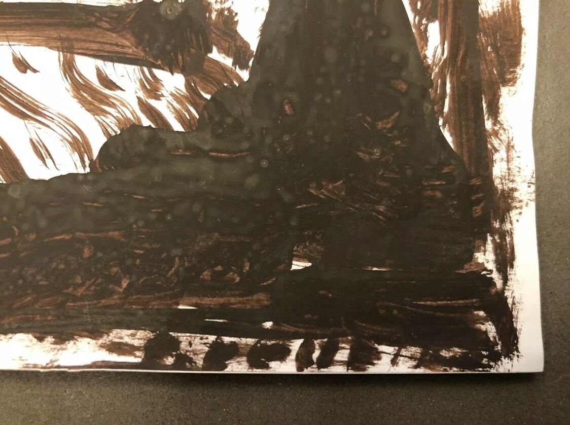 Painting art brut on paper