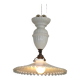 French Counter Balance Ceiling Light White Porcelain & Opaline Glass Shade