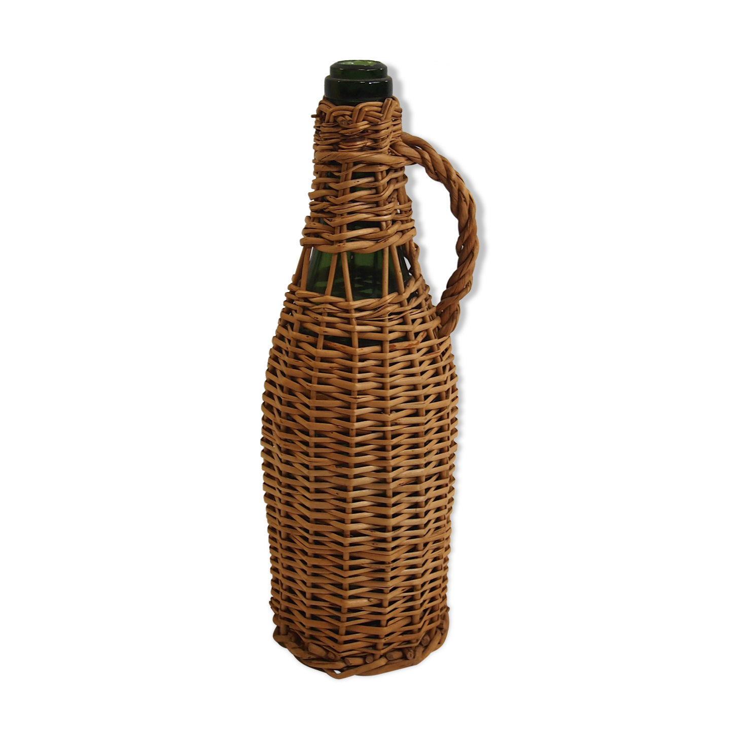 Bottle dressed in rattan