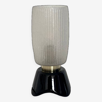 Petite lampe de table en verre et pied en céramique vintage décoration chevet appoint LAMP-7128