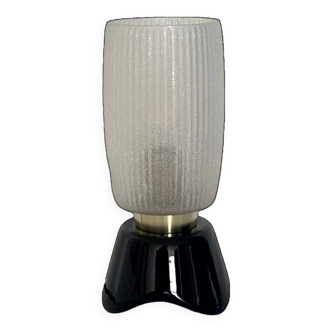 Petite lampe de table en verre et pied en céramique vintage décoration chevet appoint LAMP-7128