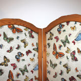 Screen 4 wooden leaves and fabric