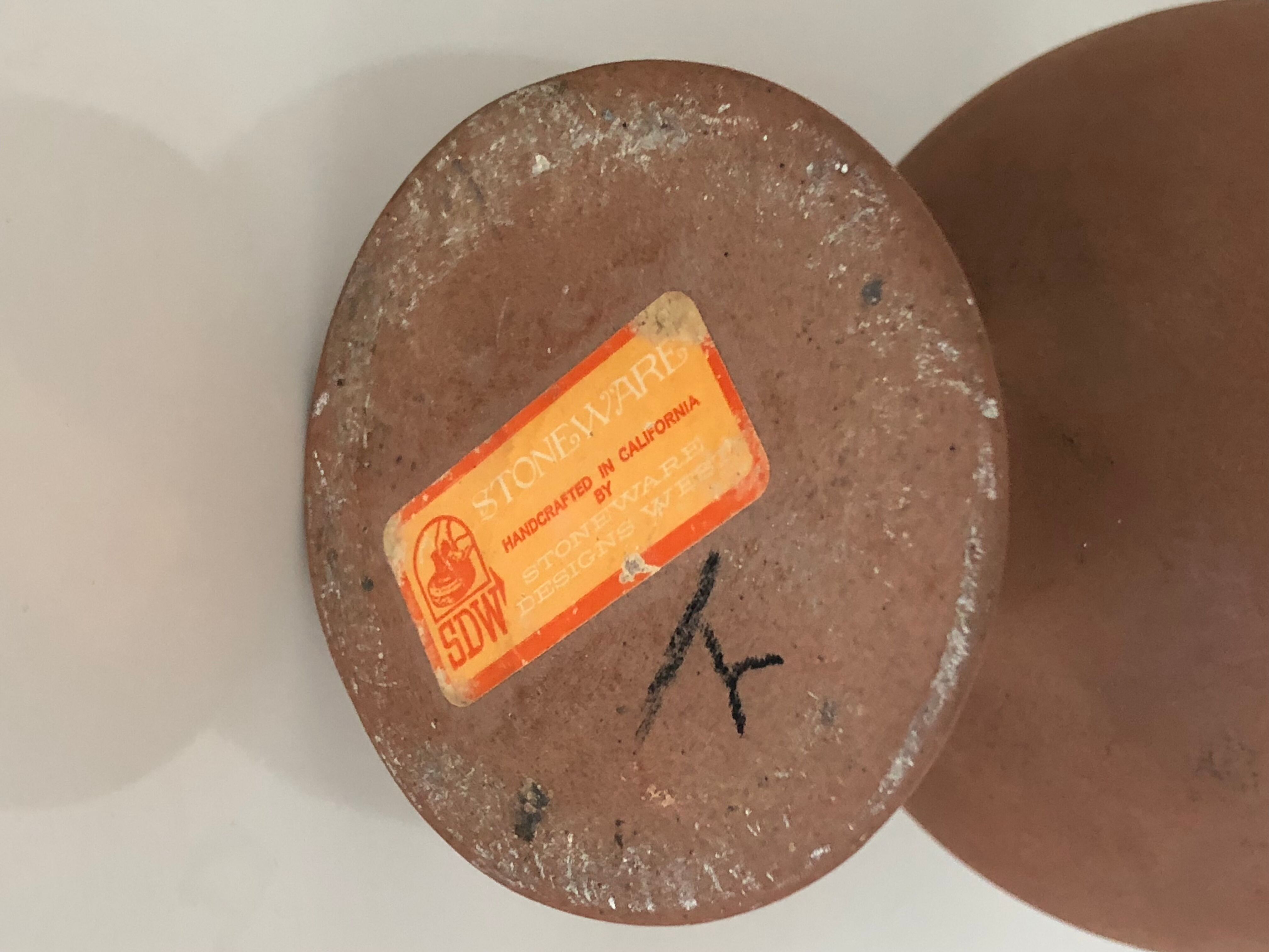 Anthropomorphic ceramic vase made by hand in. California by Stoneware Designs West, 1960-70