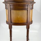 Louis XVI style walnut and marble cabinet
