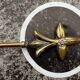 Old brass fireplace set