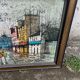 Grand tableau scene de rue urbaine esprit Bernard Buffet années 60