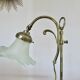 Lampe art nouveau en bronze et tulipe en verre dépoli