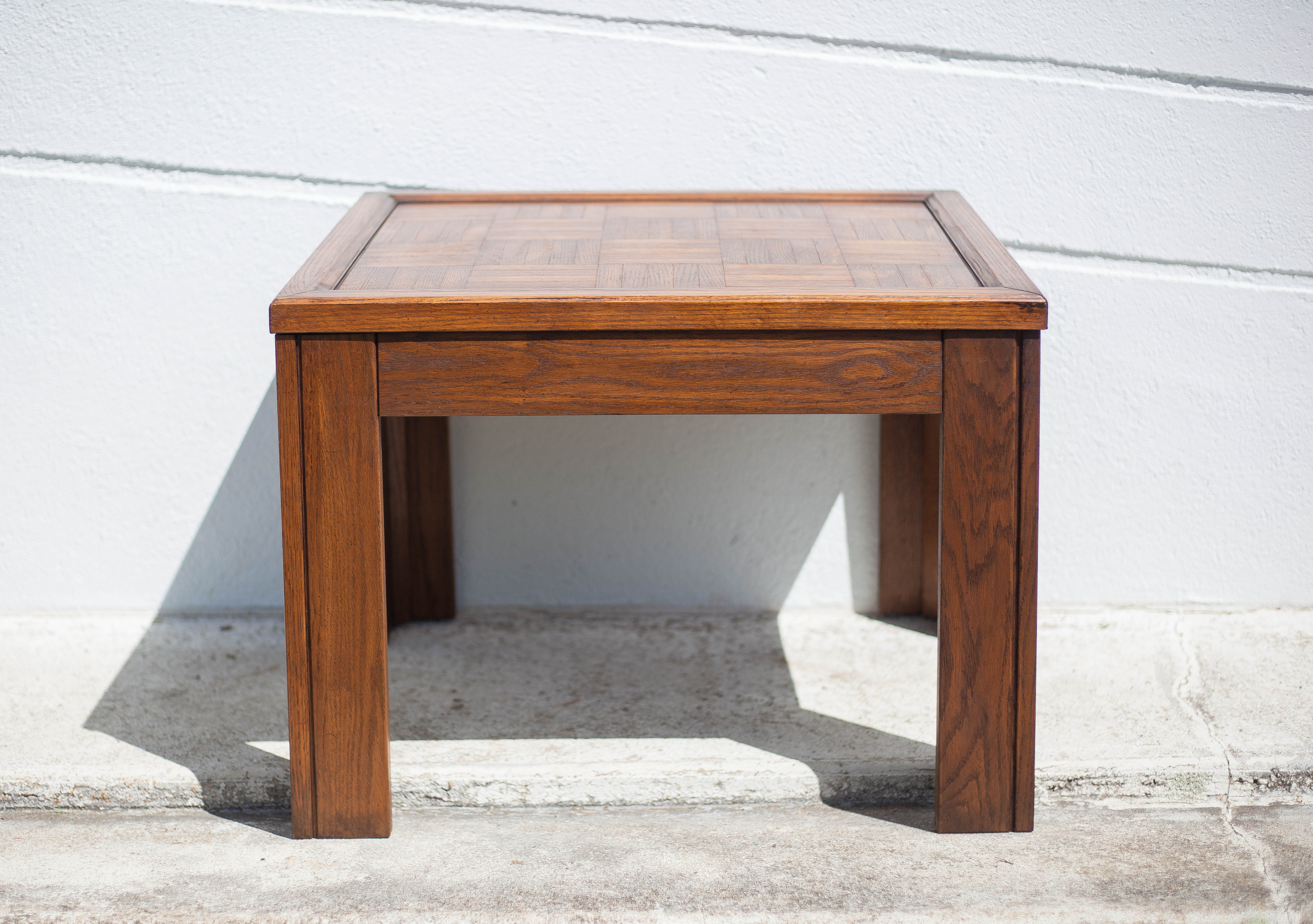 Coffee table wood top parquet