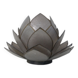 Lotus flower photophore in mother-of-pearl and brass