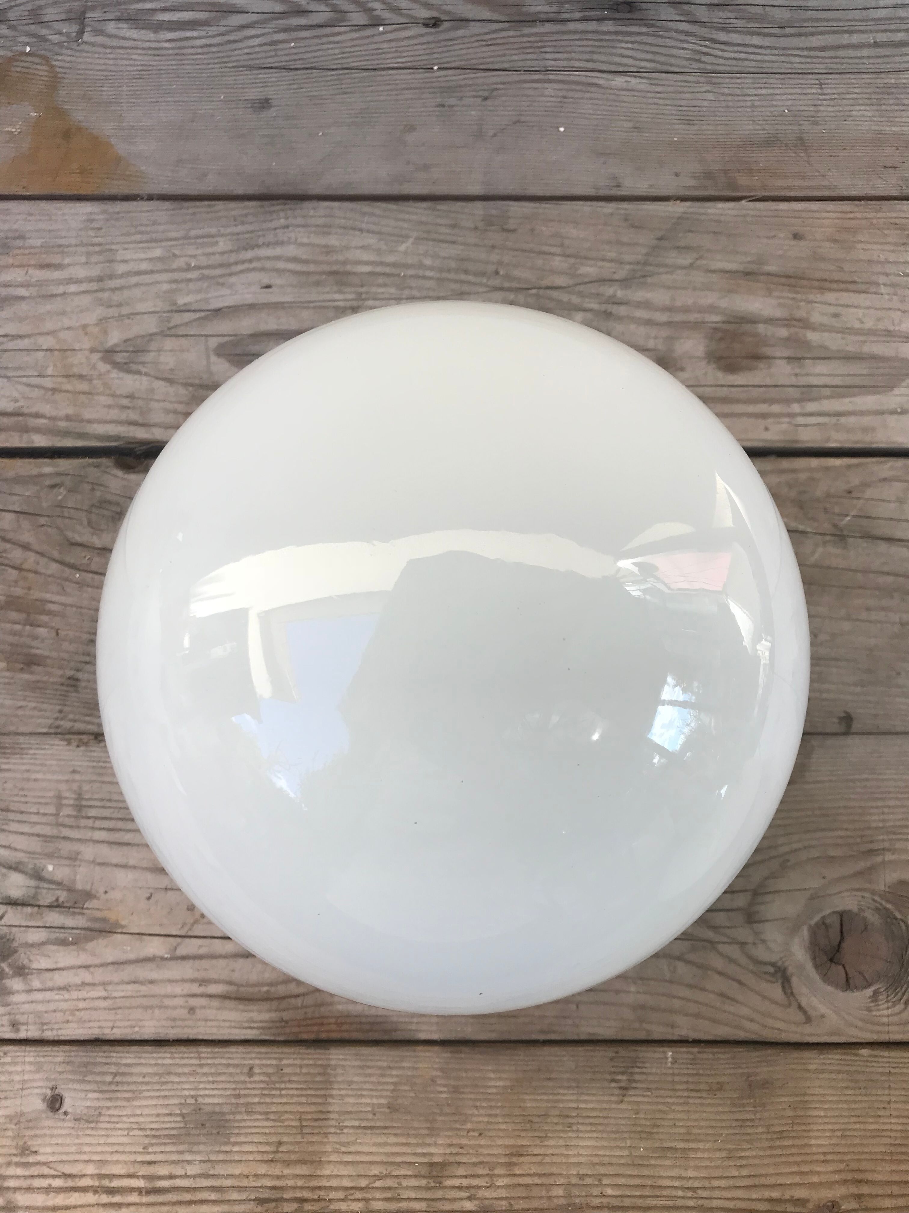 White opaline glass ball ceiling light