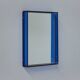 Miroir mural en verre coloré bleu et miroir, Italie, années 1960