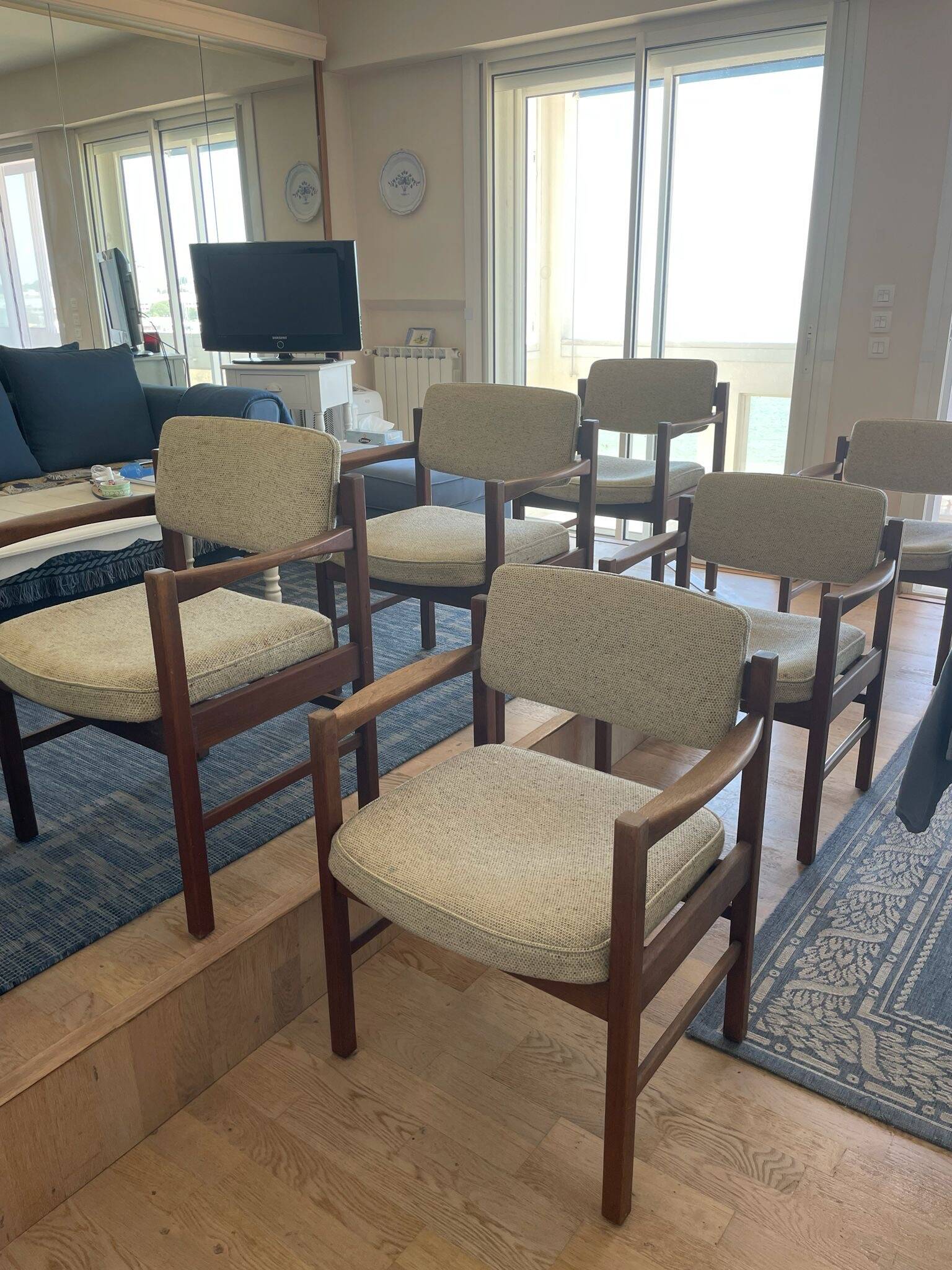 Set of 2 Jens Risom armchairs