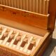 Bulgarian wooden cigarette box, pyrographed and hand-painted.