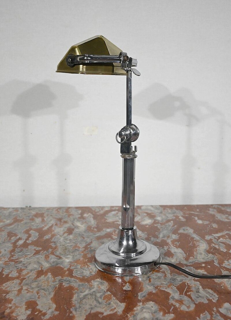 Metal desk lamp, after the pirouett' model, art deco, 1930