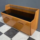 lowboard  with black glass top 1960s