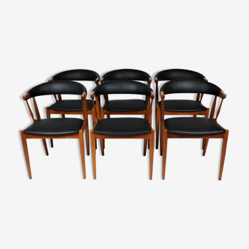 6 Scandinavian teak chairs by Andersen 1960