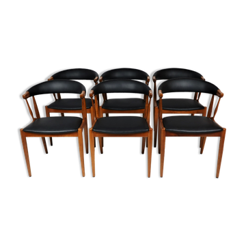 6 Scandinavian teak chairs by Andersen 1960