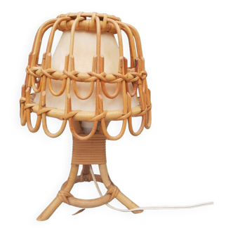 Rattan bedside lamp 1970