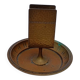 1920s Art Deco Hand-Hammered Brass Matchbox Holder & Ashtray by WMF
