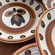 Set of 8 vintage Boch La Louviere soup plates, 1970s, kimono model