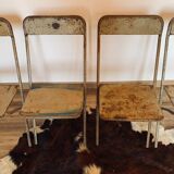 Set of 5 folding metal chairs