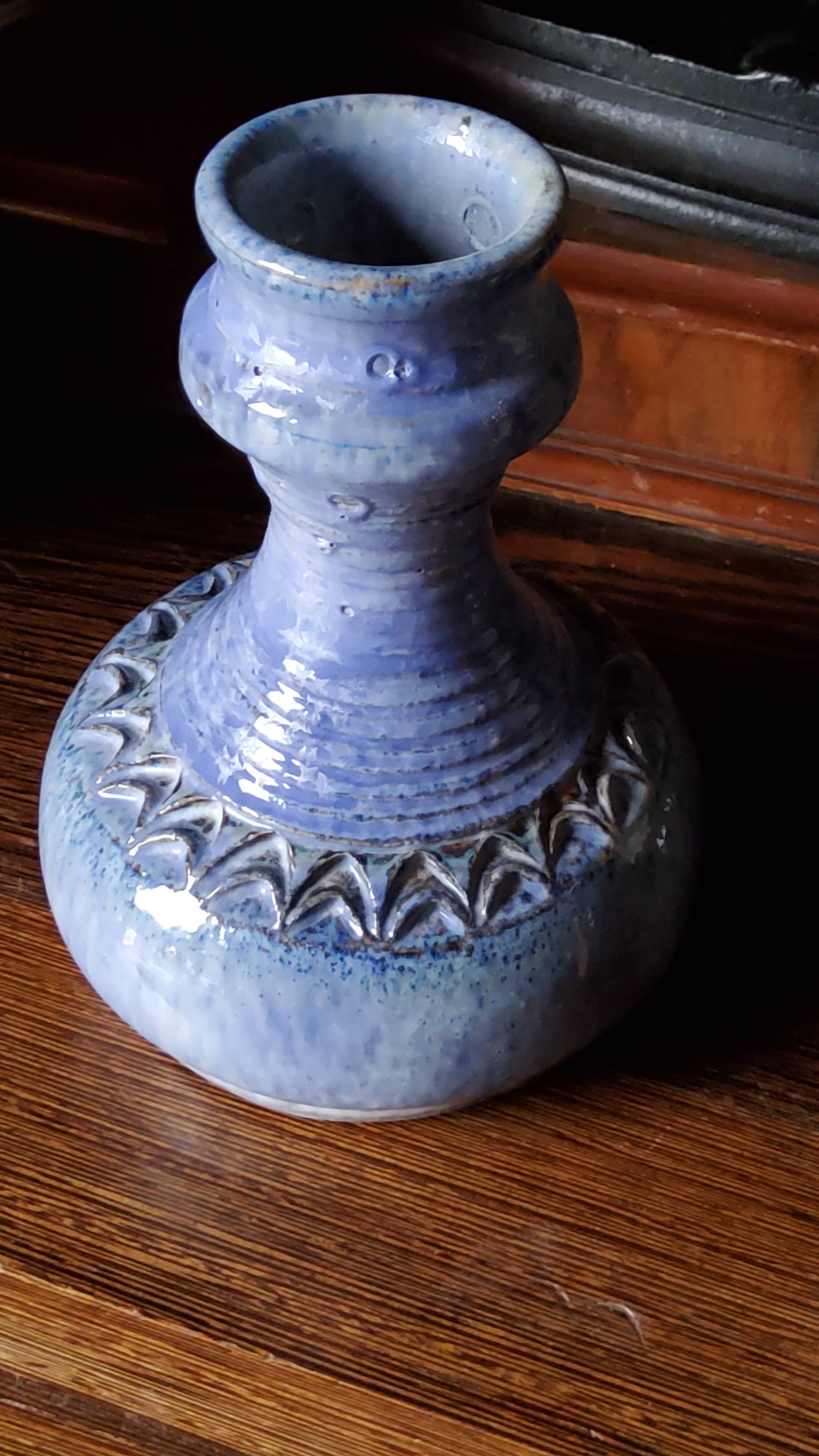 Trio of stoneware vases from the 70s signed and stamped