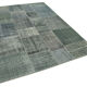 Handwoven oriental overdyed 170 cm x 240 cm grey patchwork carpet