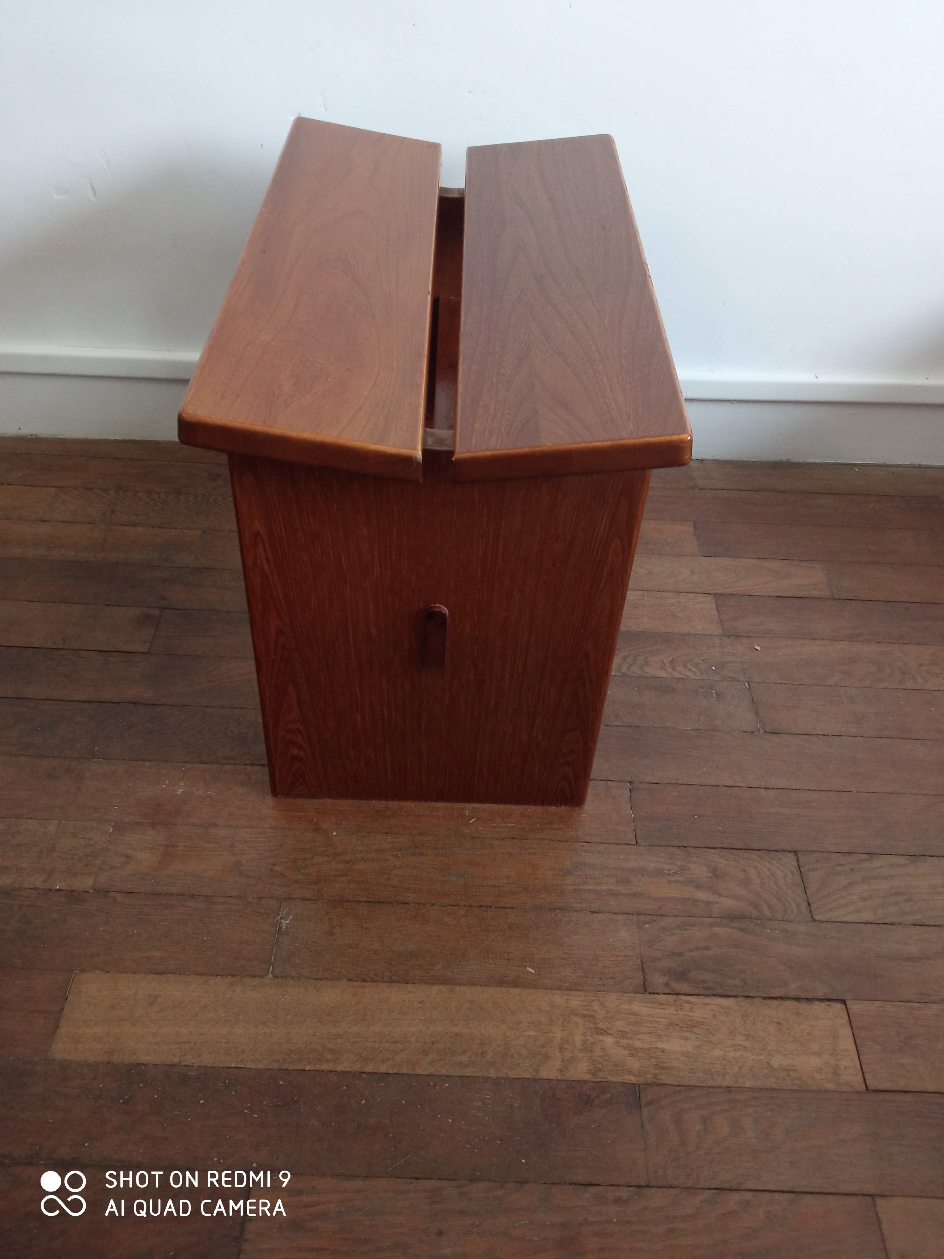 Gustave Gautier 1960 massive elm butterfly butterfly tabouret