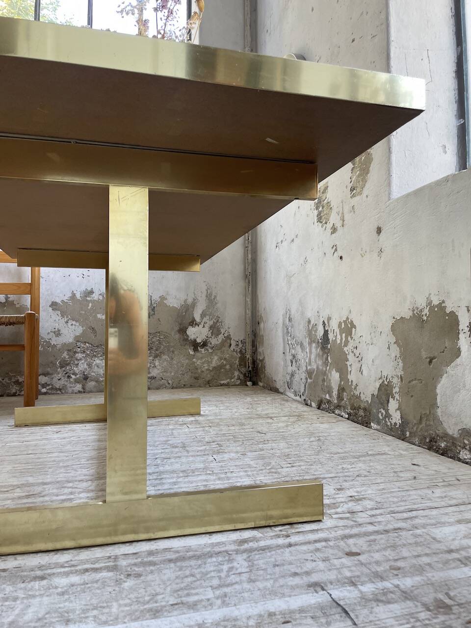 Brass table 1970 Italian lacquer