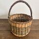 Vintage woven wicker basket, 1950s
