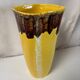 Antique vintage yellow ceramic vase