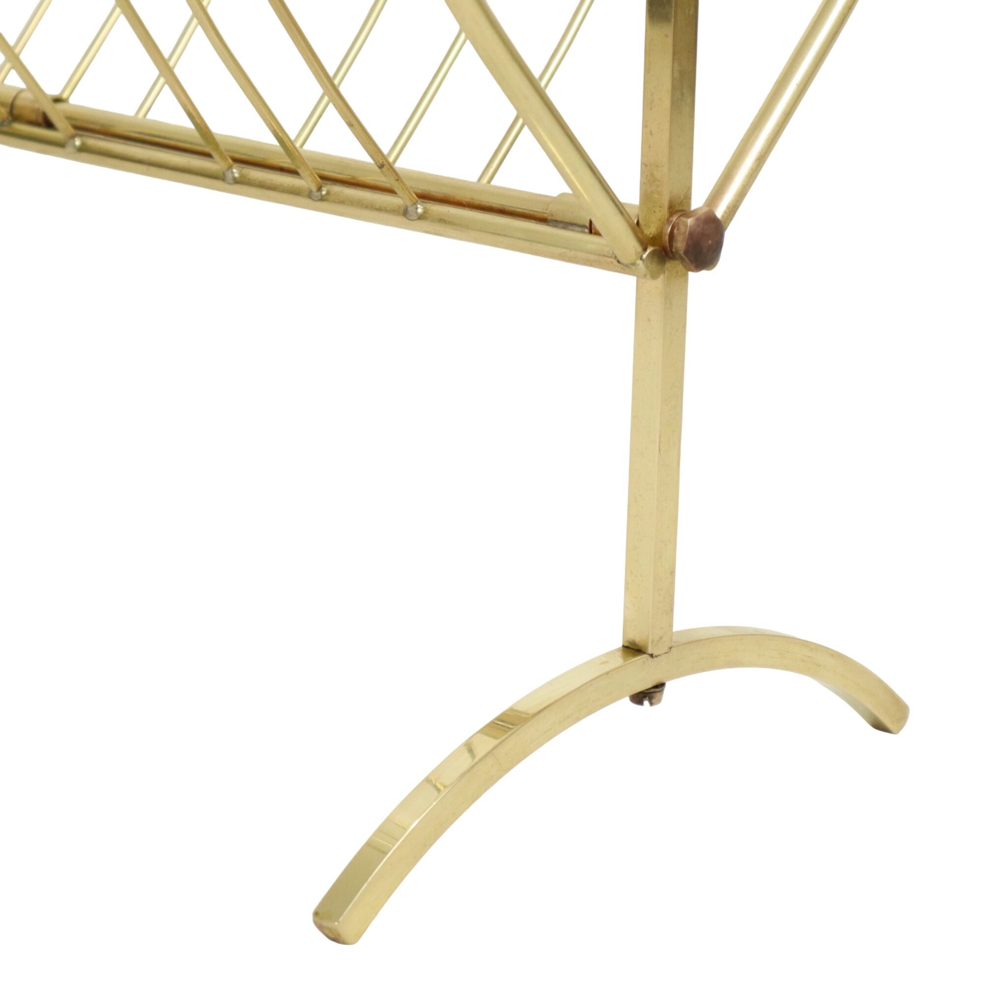 Brass rosewood magazine rack design sixties