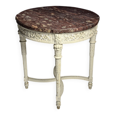 Table de café guéridon en marbre rouge du 19ème siècle