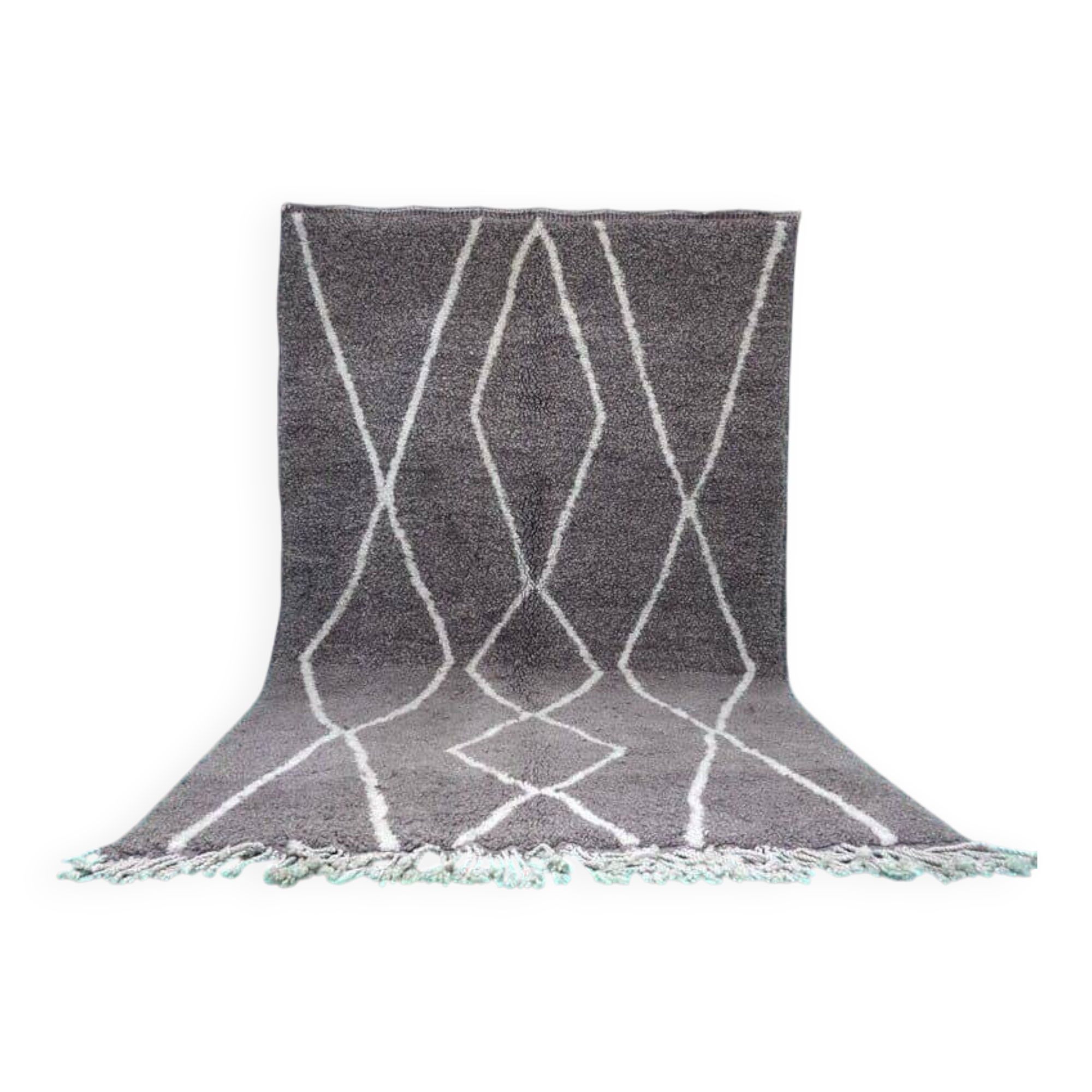 Traditional handmade Berber rug, size 150 x 250 cm, grey color