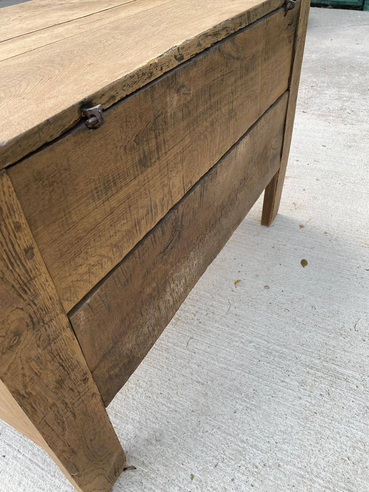 Renovated vintage oak baker's kneading trough