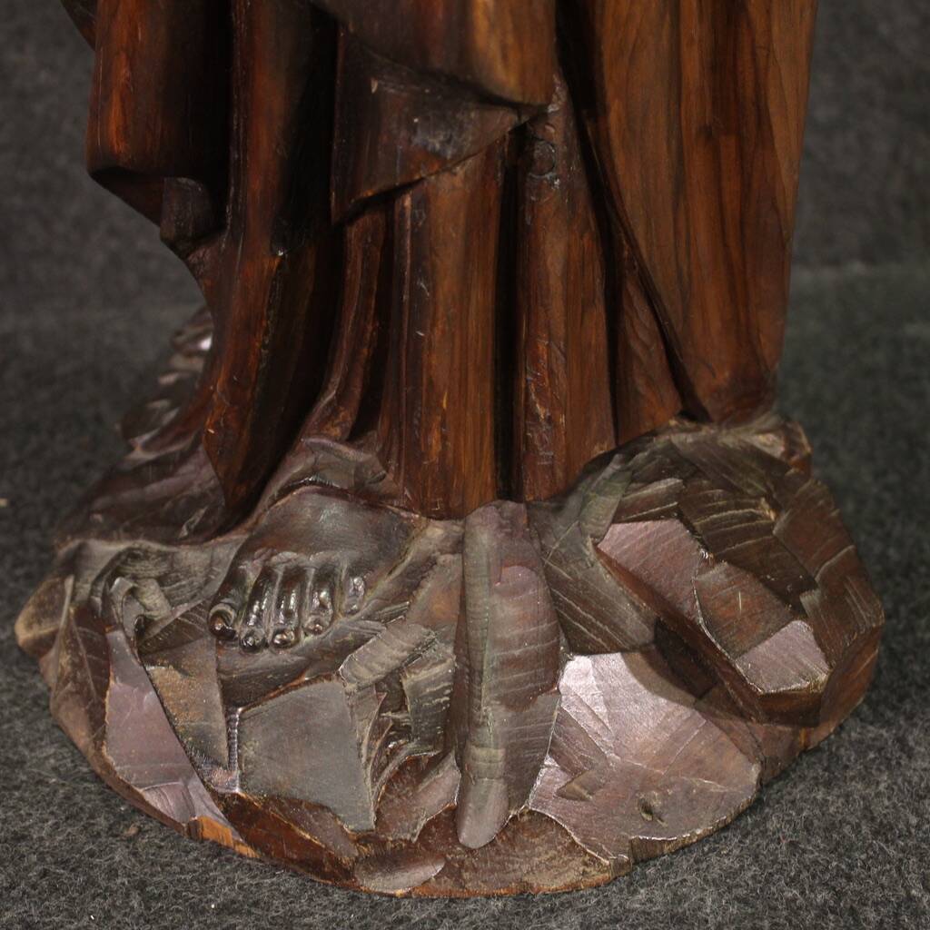 19th century religious wooden sculpture Madonna