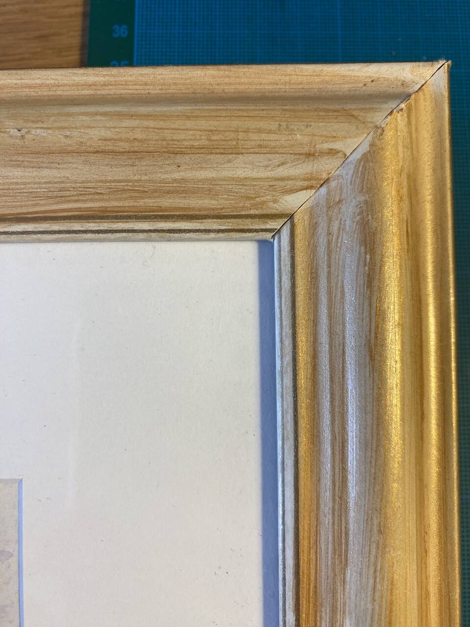 Tableau ancien, fermette à la campagne monogrammée ML, milieu XX siècle