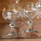 Set of 6 crystal glasses for wine or champagne
