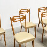 Set of six elegant Italian dining chairs
