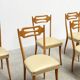 Set of six elegant Italian dining chairs